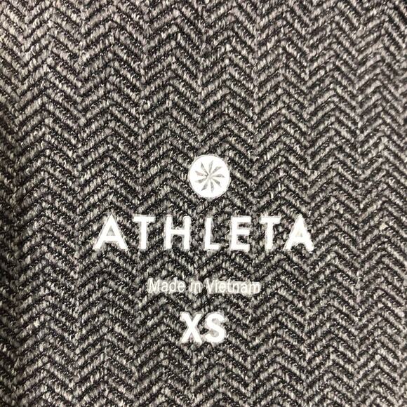 Athleta Gray Herringbone Sly Drifter Zippered Leggings XS EUC - Picture 7 of 11